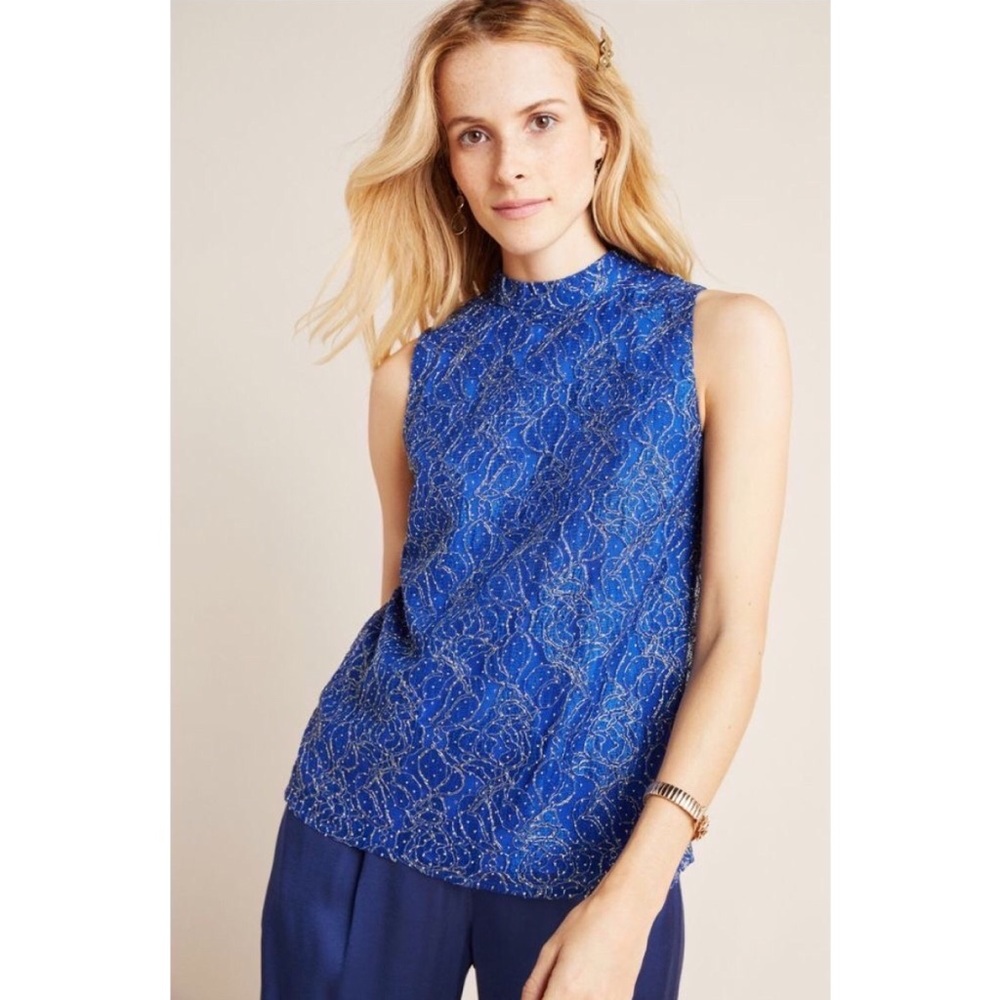 Anthropologie Ruthie Metallic Lace Blouse - Picture 4 of 4